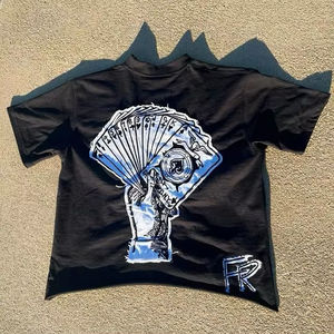 T-shirt unisexe surdimensionné en coton 100 % respirant avec broderie de patch, personnalisable, pour la vente en gros de vêtements streetwear - Product Image 3