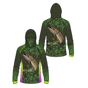Camisetas de Pesca con Capucha, Impermeables, Anti-UV 50+, de Secado Rápido, Spandex/Poliéster para Pescadores - Product Image 2