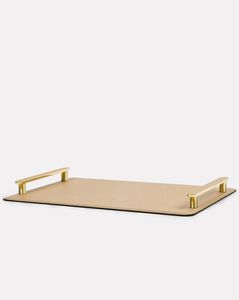Nouvelle arrivée, plateau de service décoratif en or avec poignées pour table à manger et décoration de la maison, design moderne élégant pour servir les aliments - Product Image 4