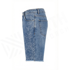 Men's Straight Leg Stonewashed Denim <b>Jeans</b> Mid <b>Waist</b> Regular Fit Casual Summer Cotton Fabric Blue Color Pockets Design - Product Image 2