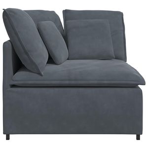 Canapé modulaire en velours gris foncé 100% polyester avec mousse métallique pour salon - Product Image 4