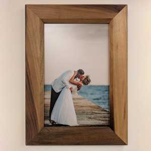 Personalized Wooden Photo <b>Frame</b> from Solid American Walnut, Custom Engraved - Product Image 1