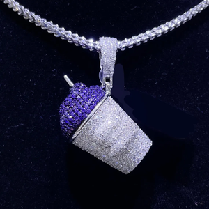 Pendentif Hip-Hop de Luxe Thème Crème Glacée en Argent 925 Plaqué Rhodium avec Moissanite Micro-Pavé, Charme Unisexe pour Usage Quotidien - Product Image 3