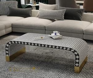 Mesa con Incrustaciones de Hueso de ILAHI, Diseño Moderno con Detalles de Ágata, Almacenamiento Portátil, Muebles para el Hogar - Product Image 2