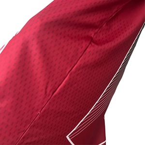 Men Soccer Jersey <b>Red</b> Black Geometric Print Sublimated Moisture Wicking Quick Dry Athletic Fit Short Sleeve Crew Neck - Product Image 3