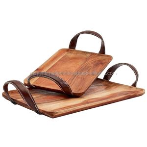 Plateau en bois de couleur bois naturel, Design moderne Unique, décor de maison, plateau en bois, poli personnalisé - Product Image 4