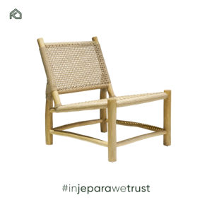 Fauteuil de salon style naturel en teck et rotin synthétique, ensemble de salon design moderne, mobilier pour hôtel et appartement - Aria - Product Image 1