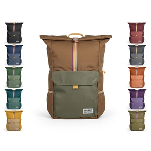 Sac à dos en cuir véritable imperméable à enroulement, léger, pour ordinateur portable, sac de voyage décontracté, extérieur, avec port USB personnalisé et design multi-poches - Product Image 1