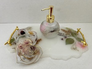 Luxury Handmade Resin Washroom <b>Accessories</b> with Elegant Countertop <b>Bathroom</b> <b>Accessories</b> <b>Set</b> for Modern Interiors Use from India - Product Image 1
