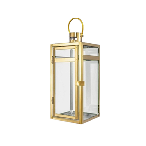 Farol de Vela de Estilo Nórdico con Acabado Dorado, Farol de Vela Moderno y Elegante para Exteriores, Patio, Decoración de Mesa y Colgante - Product Image 1
