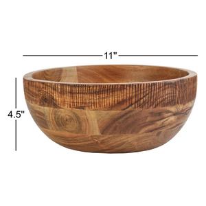 ชามไม้ทรงกระบอกสไตล์มิดเซ็นจูรีโมเดิร์น  ผิวสัมผัสลายแกะสลักด้วยมือ - Product Image 3