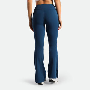 กางเกงโยคะขายาวทรงตรงเอวสูงผ้าเนื้อนุ่มยืดหยุ่นสำหรับออกกำลังกายและฟิตเนส  รับผลิตแบบ OEM พร้อมสกรีนโลโก้ตามสั่งสำหรับผู้หญิง - Product Image 4