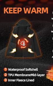 Veste softshell Pinnacle Peak Softshell – Veste de randonnée pour homme en noir nuit, extensible dans 4 directions et dotée d'un protection thermique - Product Image 4
