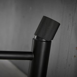 Robinet de lavabo en céramique noir moderne et contemporain pour salle de bain, mitigeur eau chaude et froide, robinets doseurs - Product Image 4