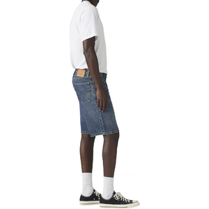 High Quality Men's Summer Mid Waist Straight Fit Vintage Washed Denim Shorts 10" Inseam Custom Logo Casual Cotton Shorts - Product Image 5