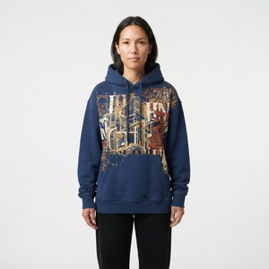 Sudadera con Capucha de Manga Larga, Algodón Grueso, Diseño Gráfico, Bolsillo Canguro, Personalizable OEM, Estilo Urbano, Unisex - Product Image 1