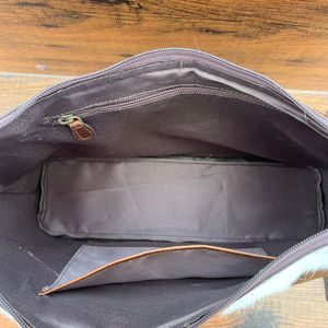 2025 vente chaude célèbre marque cheveux sur peau de vache femmes sacs à main et pochette de luxe concepteur en cuir véritable repoussé 2 pièces Combo ensembles - Product Image 5