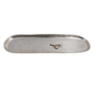 Aluminum Serving <b>Tray</b> Oval Shape Elegant Decorative <b>Trays</b> For Home Table Display Solid Finish Modern <b>Tray</b> For Snacks Drink Serve - Product Image 4