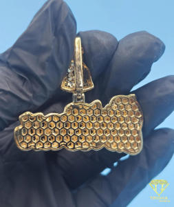 Colgante de Moissanita Iced Out con Diseño de Bolsa de Dinero, Colgante de Diamantes Estilo Hip Hop, Collar de Joyería de Lujo Chapado en Oro Personalizado para Hombre - Product Image 4