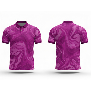 เสื้อโปโลพิมพ์ลายดิจิตอลแบบซับลิเมชั่น – เสื้อทีมพิมพ์ลายทนต่อการซีดจางสำหรับผู้ชาย ผู้หญิง และเยาวชน แห้งเร็ว ระบายอากาศได้ดี เหมาะสำหรับการเล่นกีฬา - Product Image 4