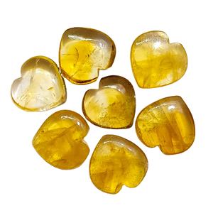 Cuentas de Citrino Natural Talladas en Forma de Corazón de 21mm, Cuentas Sueltas de Citrino en Forma de Corazón para la Fabricación de Joyería - Product Image 1
