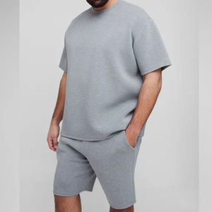 Custom Logo 2026 New Men's Unisex Casual Eco-Friendly Breathable Quick Dry Polyester/Cotton Woven Summer Shorts Set T-Shirt - Product Image 1