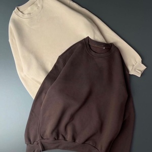 Sweat-shirt à col rond en coton lourd de haute qualité, personnalisé OEM, à épaules tombantes, surdimensionné, en molleton, pour homme - Product Image 4