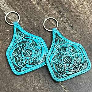 Super promotion de septembre 2026 : Porte-clés en cuir véritable turquoise, accessoire pour la maison, le bureau et les cadeaux - Product Image 2