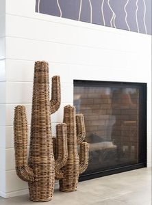 Statue de cactus en rotin tressé à la main sophistiquée, sculpture décorative d'inspiration bohème, art en fibre naturelle écologique pour la maison moderne - Product Image 5
