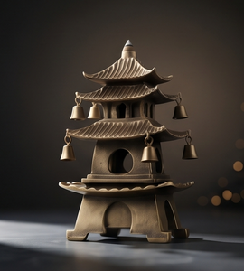 Quemador de Incienso de Aluminio Tipo Pagoda con Campanas Colgantes, Incensario Cónico, Recolector de Ceniza, Decoración para Meditación, Venta al por Mayor - Product Image 5