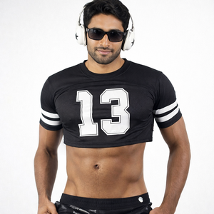 Camiseta Corta de Malla para Hombre – Estilo Deportivo de Fútbol, Camiseta Corta de Moda Urbana - Product Image 1