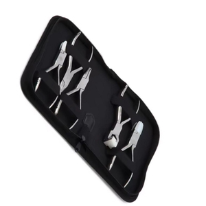 Wholesale Salon Hair Extension <b>Pliers</b> <b>Set</b> 5-Piece Heavy Duty Micro Link Installation Removal Tools Master Kit in Black Zippered - Product Image 6