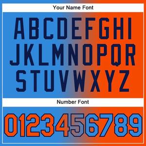 Maillot de football personnalisé bleu électrique, orange et marine, dégradé authentique, imprimé par sublimation, uniforme d'équipe court, respirant en polyester - Product Image 4