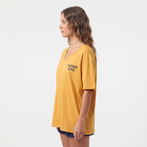 Camiseta Corta Oversize de Algodón Transpirable con Cuello en V para Mujer al por Mayor - Estilo Casual y Holgado para Dama - Product Image 4