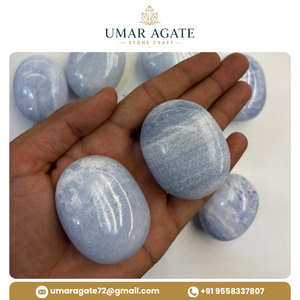 Piedra de Palma de Angelita Natural Pulida, Cristal de Angelita Azul, Piedra de Palma para Meditación y Sanación, Venta al por Mayor - Product Image 2