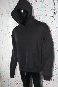 Sweat-shirt noir avec logo personnalisé, taille américaine, sans cordon de serrage, coupe ample, broderie, impression DTG, impression DTF, impression sérigraphique, coton, molleton, tissu éponge. - Product Image 2