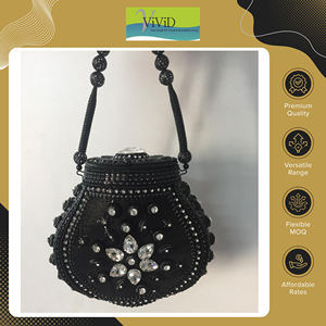 Bolso de Noche para Novia con Cuentas Metálicas, Ligero, de Alta Calidad, el Más Vendido a Bajo Precio, para Mujer - Forro de Seda, Capacidad de 1-1.9L - Product Image 2