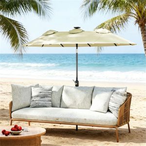 Ombrellone da Giardino Solare Bianco Crema per Esterni e Parasole - Product Image 1