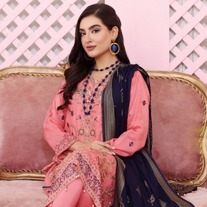Belle élégante 3 pièces Viscose pelouse costumes femmes décontracté quotidien porte Pakistan inde Bin Hameed Volume AAFR filles robe de soirée - Product Image 6