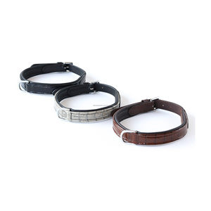 ปลอกคอสุนัขหนังจระเข้ทำด้วยมือสุดหรูพร้อมฮาร์ดแวร์สเตนเลสขายส่ง - Product Image 3