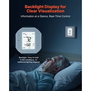 Termostato Programable de 7 Días con Pantalla LED Retroiluminada para Sistemas HVAC Domésticos, para Bomba de Calor, Aire Acondicionado y Calefacción por Suelo Radiante - Product Image 5
