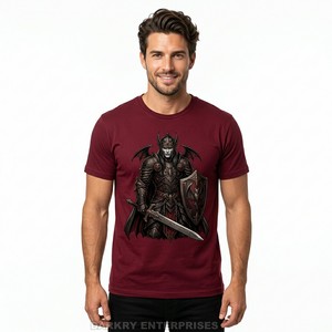 Camiseta Gótica Roja de Vampiro Asesino para Hombre, Sudadera con Capucha y Estampado Gráfico de Rogue, Ropa Urbana con Estampado de Daga, Prenda de Algodón Personalizada de Fantasía Oscura - Product Image 3