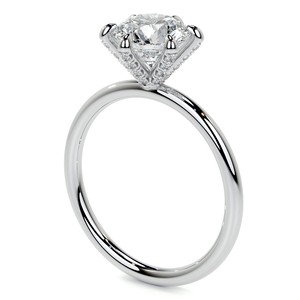 1.3CT Round Brilliant Cut Engagement <b>Ring</b> 10K Solid White Gold Wedding <b>Statement</b> <b>Ring</b> Hidden Halo Proposal <b>Ring</b> For Her - Product Image 4