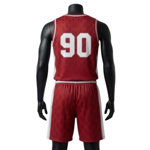 Conjunto de Uniforme de Lacrosse Rojo y Blanco Unisex, 100% Poliéster, Ligero, Transpirable e Impermeable para Verano, Jersey y Pantalones Cortos Deportivos para Equipo - Product Image 2
