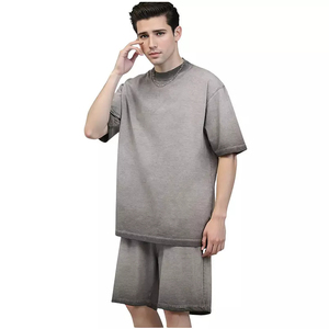 Conjunto Deportivo de Verano para Hombre de Alta Calidad, con Estampado de Malla, Manga Corta, Pantalones Cortos, Secado Rápido, Transpirable, 100% Algodón, Informal, de 2 Piezas - Product Image 4