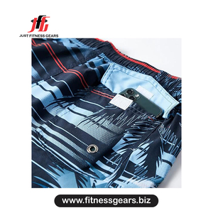Shorts de bain rayés pour hommes, séchage rapide, avec cordon de serrage, vêtements de plage décontractés - Product Image 2