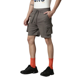 Pantalones Cortos Cargo de Algodón para Hombre, Tejido French Terry, Cintura Elástica con Cordón, Estilo Casual Urbano, Venta al por Mayor - Product Image 1
