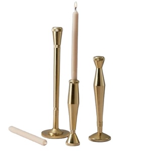 High Quality Decorative Golden Religious Candles Holder Set Pillar <b>Candlestick</b> Holders Light Candle Tableware Decor Home & Hotel - Product Image 1