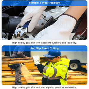 Guantes de Seguridad de Cuero Vacuno con Palma Reforzada y Ajuste Seguro, Ideales para Soldadura y Aplicaciones Industriales - Product Image 6