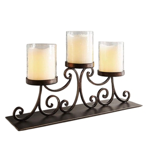 Modern Black Metal Wire Pillar Candle Holder Glass Cylinder Lantern for Home Wedding <b>Decoration</b> Luxury <b>Table</b> Centerpiece - Product Image 5